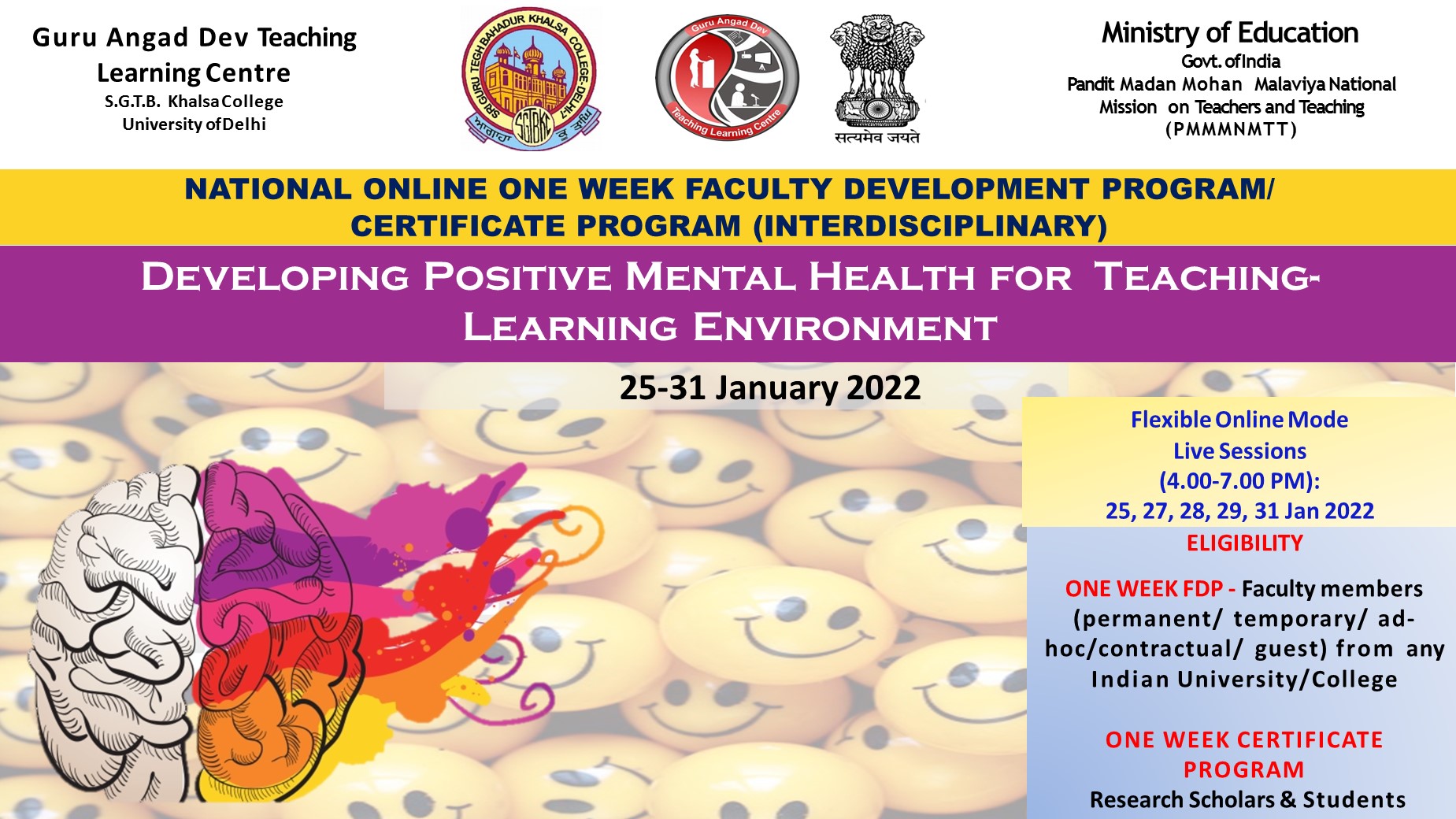 Course Image OFDP-71: Developing Positive Mental Health for Teaching-Learning Environment