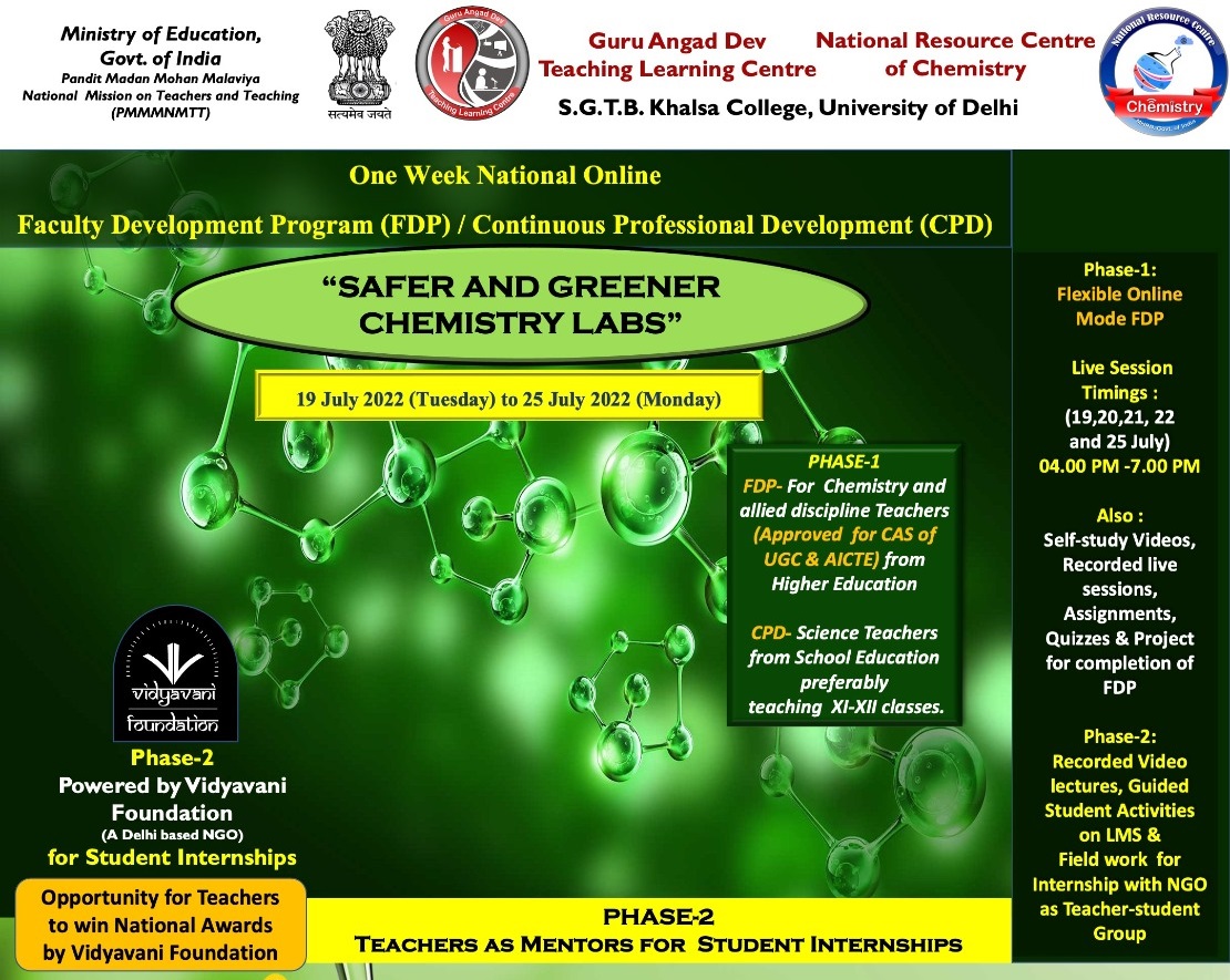 Course Image OFDP-87: Teachers as Mentors for Student Internships on "Safety and Greener Chemistry Labs"