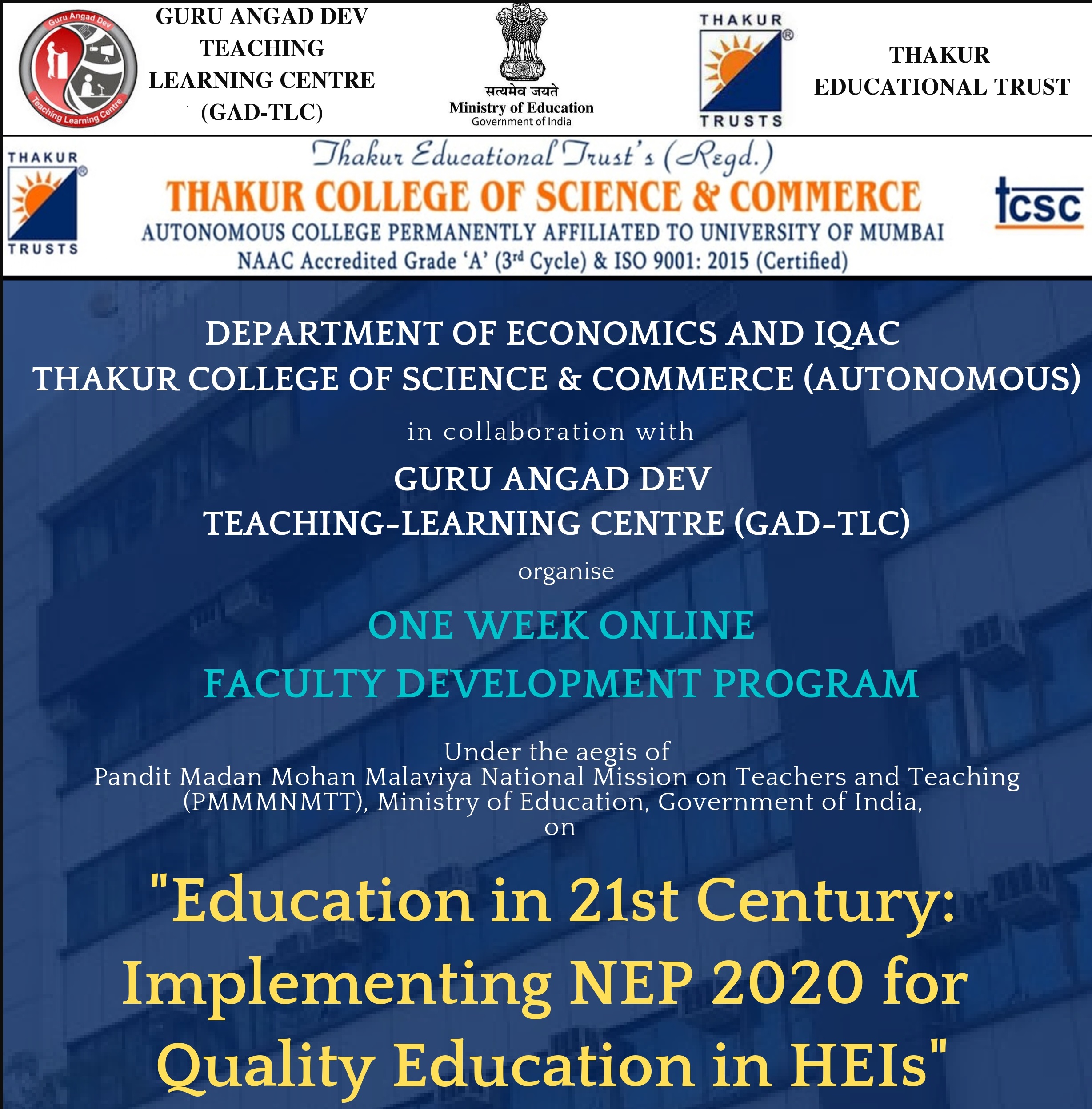 Course Image OFDP-90: Education in 21st Century: Implementing NEP 2020 for Quality Education in HEIs