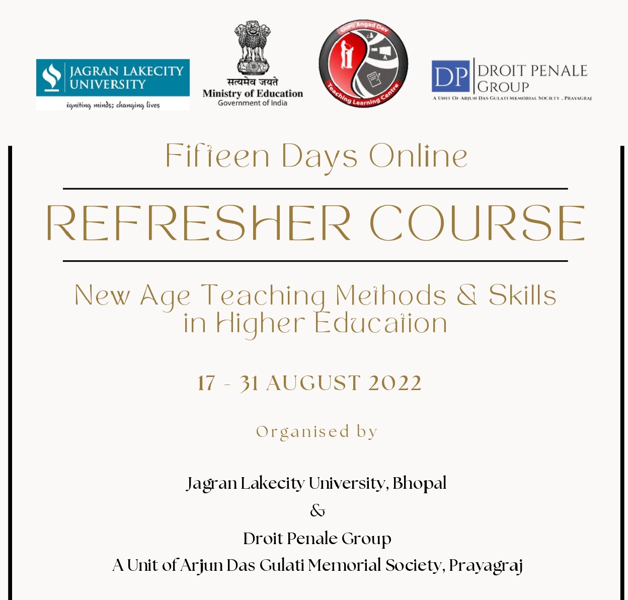 Course Image OFDP-91: Fifteen Days Online Refresher Course on New Age Teaching Methods & Skills in Higher Education