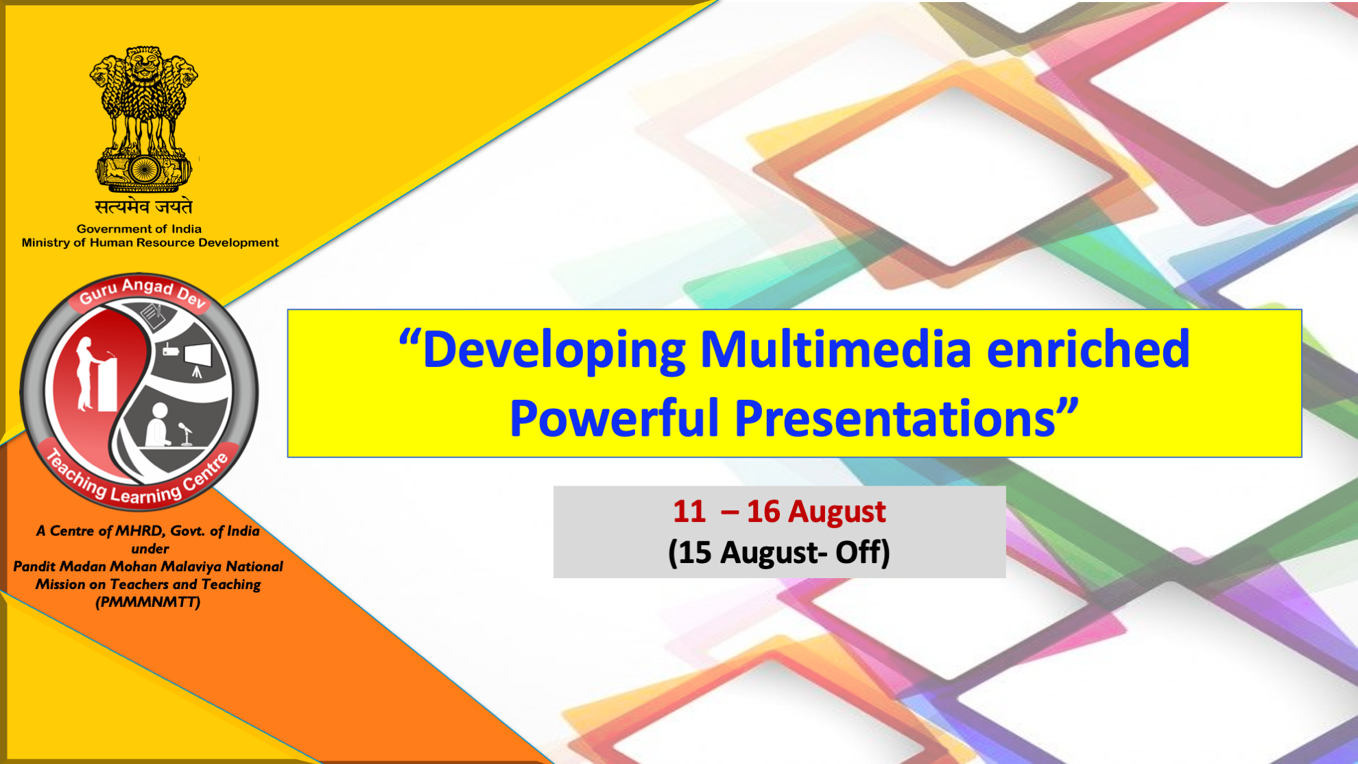 Course Image FDP: 11-16 August 2020 Developing Multimedia enriched Powerful Presentations