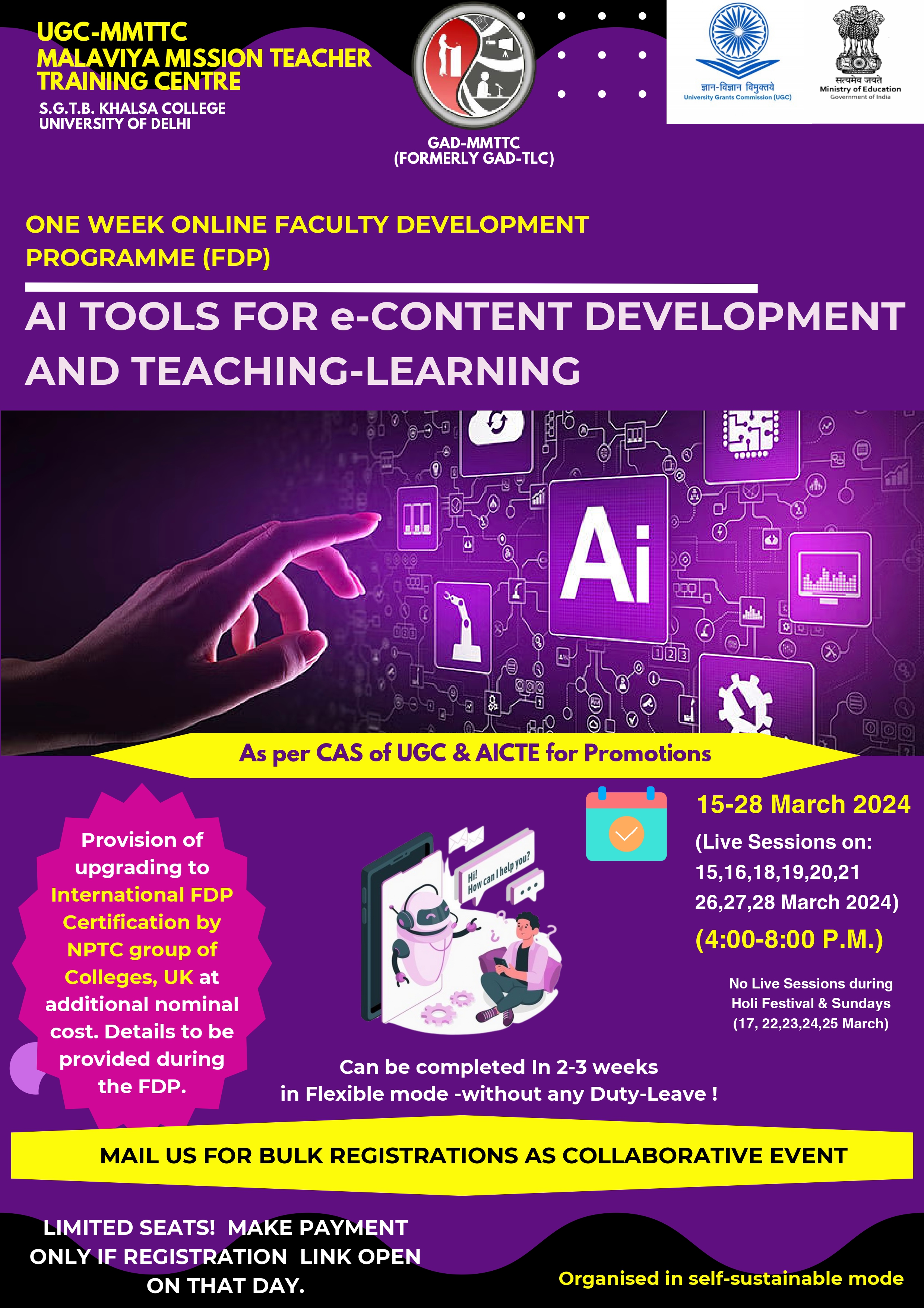 Course Image OFDP: AI TOOLS FOR e-CONTENT DEVELOPMENT AND TEACHING-LEARNING