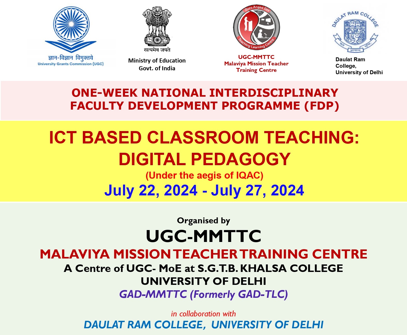 Course Image FDP: ICT BASED CLASSROOM TEACHING: DIGITAL PEDAGOGY